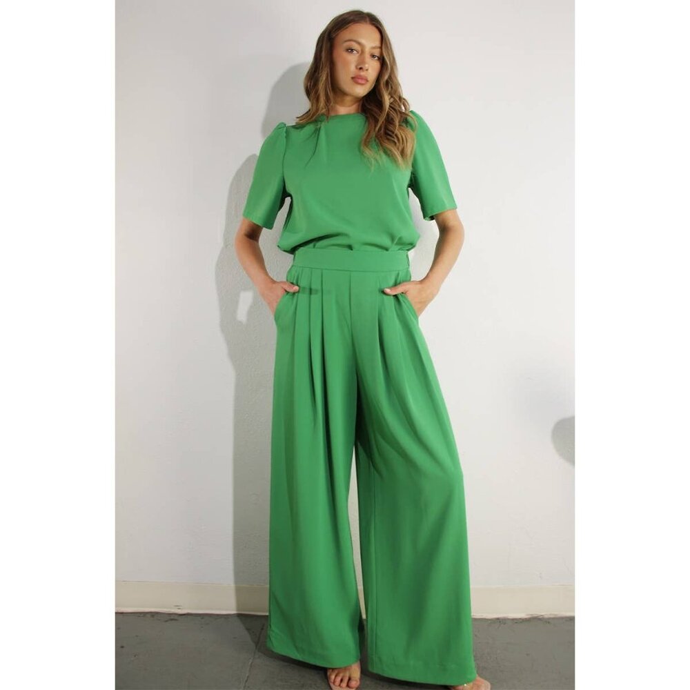 The Ireland Emerald Power Set – Top & Wide-Leg Pants (2 left!)